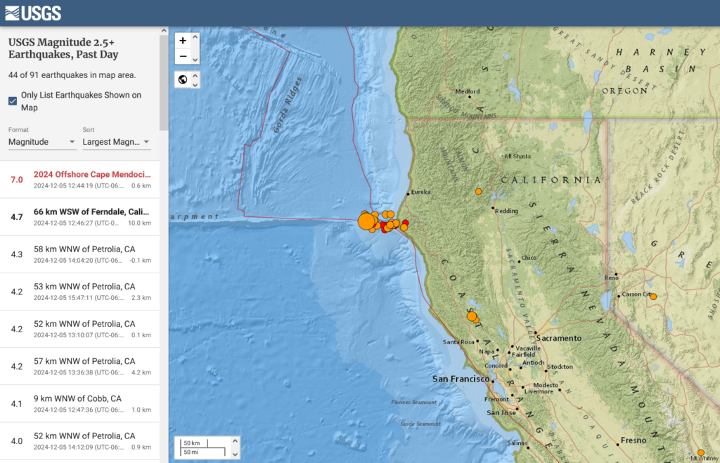 California Earthquake Dec 5, 2024